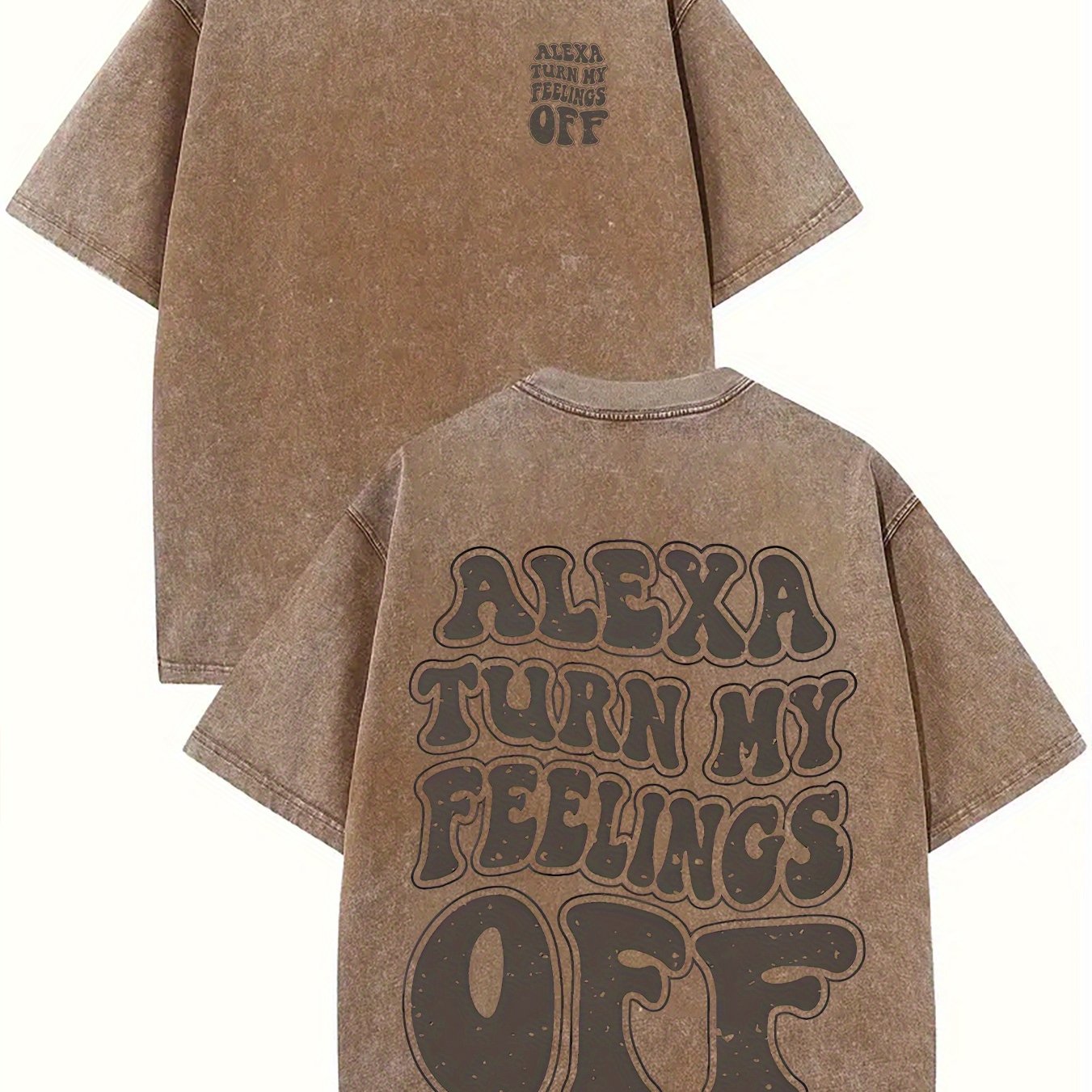 100% Cotton Alexa Turn My Feelings Off Prints, Comfortable Fit, Short-Sleeved Round Neck Casual Men's T-Shirts for Daily and Outdoor Good Vibrations