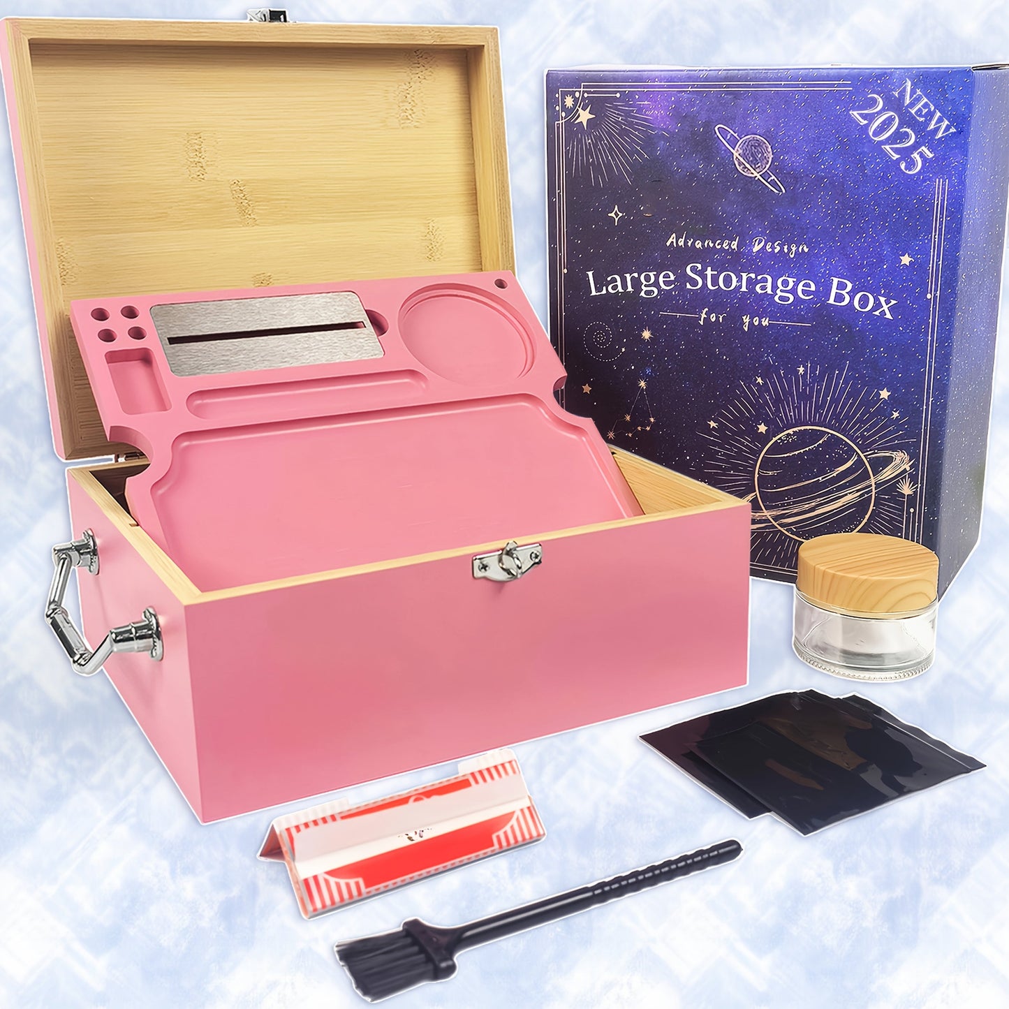 Decorative Stash Box Jewelry Chest - Combination Lock, Rolling Tray, Home Storage Organizer With Secure And Stylish Design For Valuables Halloween Christmas Gift Good Vibrations Adult Super Store