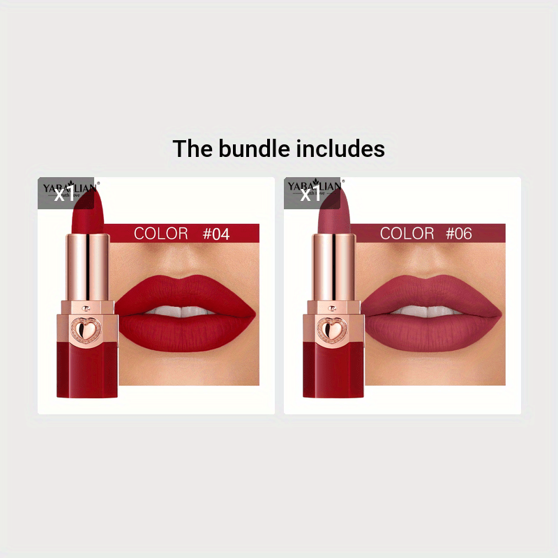 YABAOLIAN Lipstick 12 Colors Lipstick High Pigment Long Lasting Waterprrof Cosmetic Matte Lipstick Good Vibrations