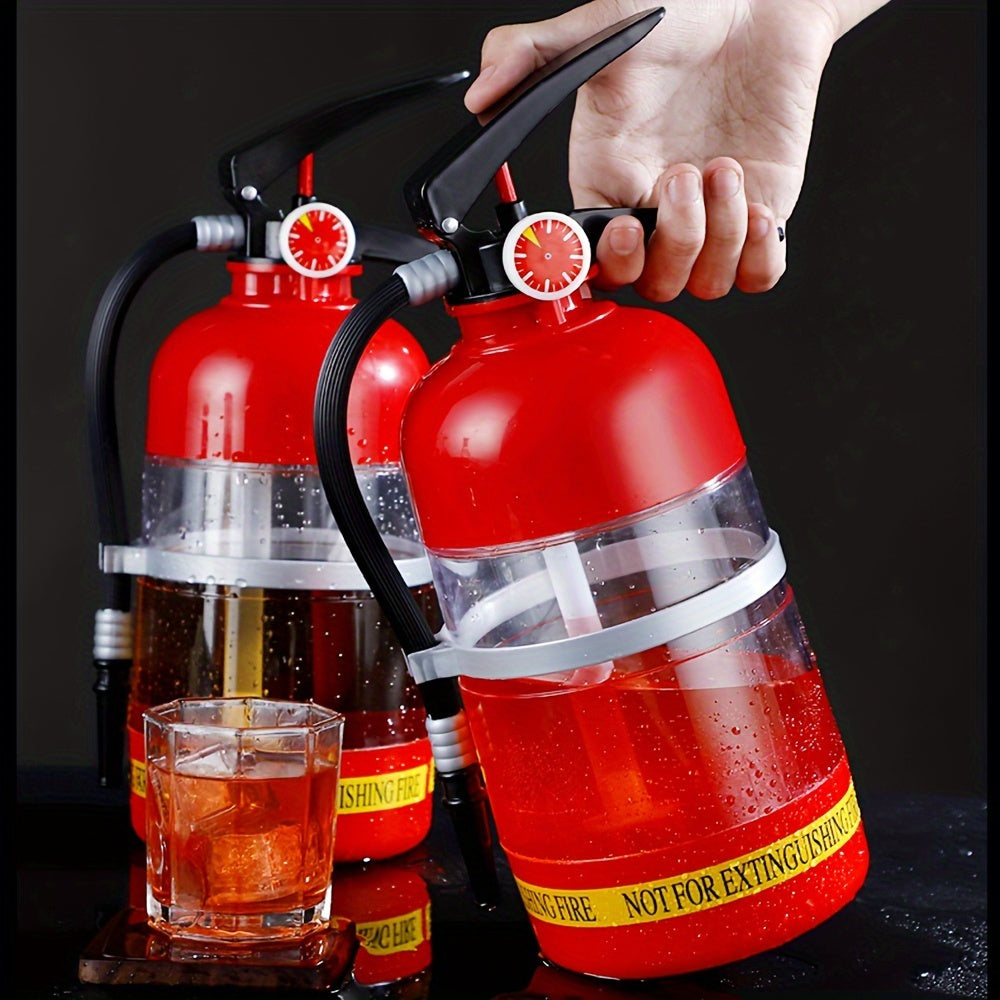 1pc Large Capacity Acrylic Fire Extinguisher Shaped Wine Bottle Drink Bucket - Funny Party KTV Bar Restaurant Wine Accessories - Unique Theme Party Supplies with Novel Design Good Vibrations