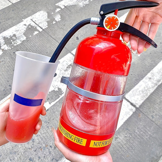 1pc Large Capacity Acrylic Fire Extinguisher Shaped Wine Bottle Drink Bucket - Funny Party KTV Bar Restaurant Wine Accessories - Unique Theme Party Supplies with Novel Design Good Vibrations