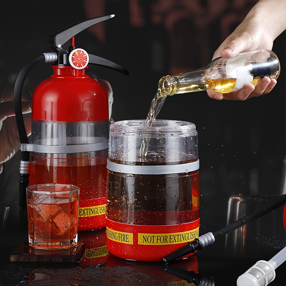 1pc Large Capacity Acrylic Fire Extinguisher Shaped Wine Bottle Drink Bucket - Funny Party KTV Bar Restaurant Wine Accessories - Unique Theme Party Supplies with Novel Design Good Vibrations
