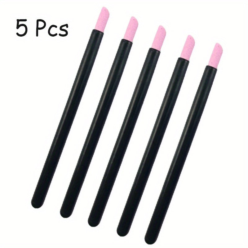 Quartz Nail File & Buffer Sticks – 1/5pcs Manicure Pen Tools for Cuticle & Dead Skin Removal, Unscented UV Gel Polish Nail Art Accessories Good Vibrations
