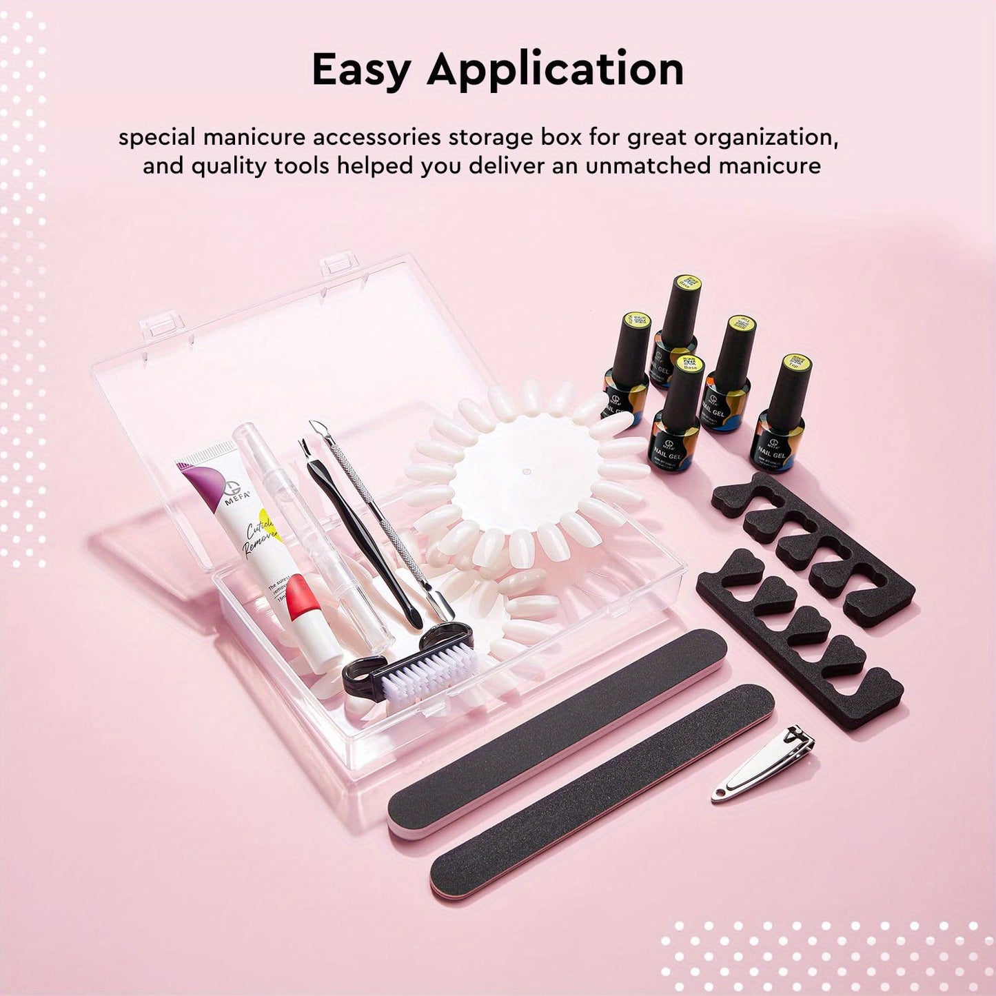 MEFA 60 Pcs Gel Nail Polish Kit with U V Light, 42 Colors All Seasons Collection Nude Colorful Gel Polish Essential Set with 5 Psc Matte/Glossy Base Top Coat, Cuticle Remover, DIY Salon for Women Good Vibrations