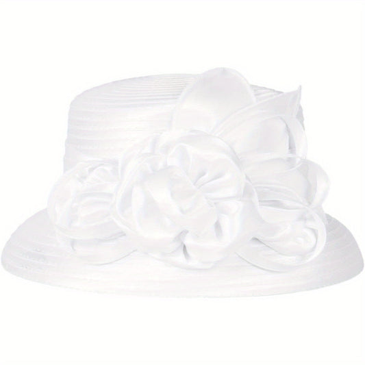 Vintage Solid Color Derby Hat - Elegant Church, Tea Party, Kentucky Wedding Cloche Hat for Women with Classic Design, Perfect for Formal Occasions Good Vibrations