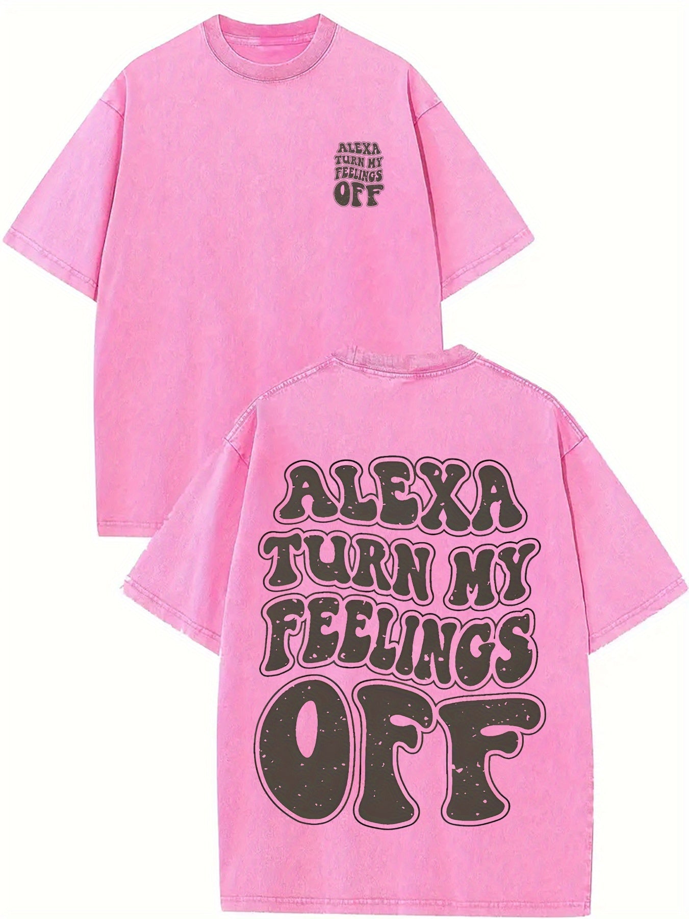 100% Cotton Alexa Turn My Feelings Off Prints, Comfortable Fit, Short-Sleeved Round Neck Casual Men's T-Shirts for Daily and Outdoor Good Vibrations