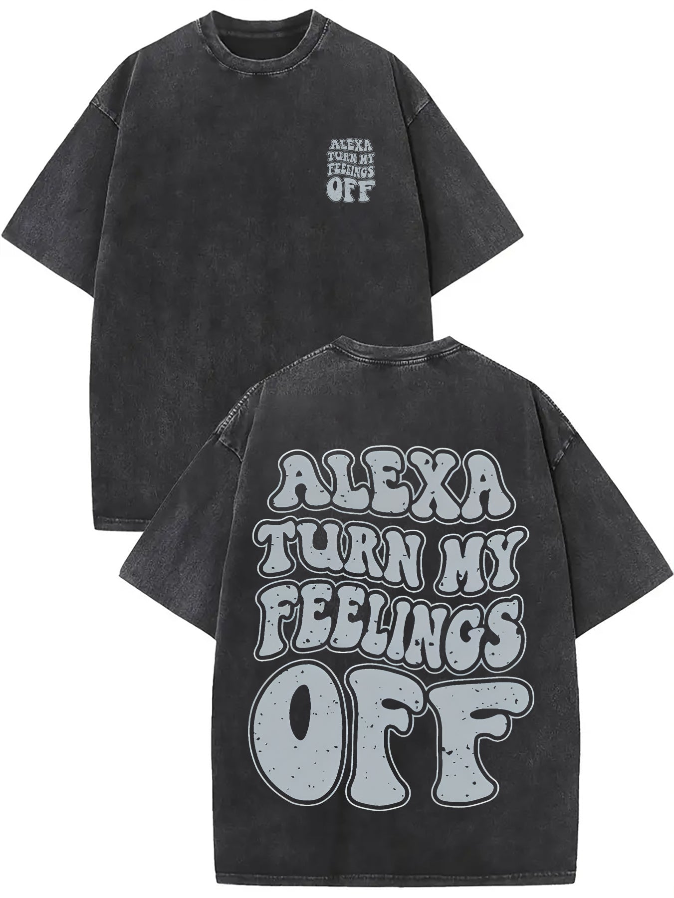 100% Cotton Alexa Turn My Feelings Off Prints, Comfortable Fit, Short-Sleeved Round Neck Casual Men's T-Shirts for Daily and Outdoor Good Vibrations