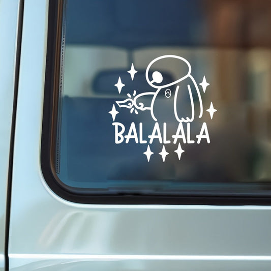 1pc Only Sticker Baymax Ba La La La Laptop Waterproof Removable Decals, Big Hero 6 Baymax Vinyl Sticker for Car Window Bumper Decor, Perfect for Decorating Your Vehicle! Good Vibrations Adult Super Store