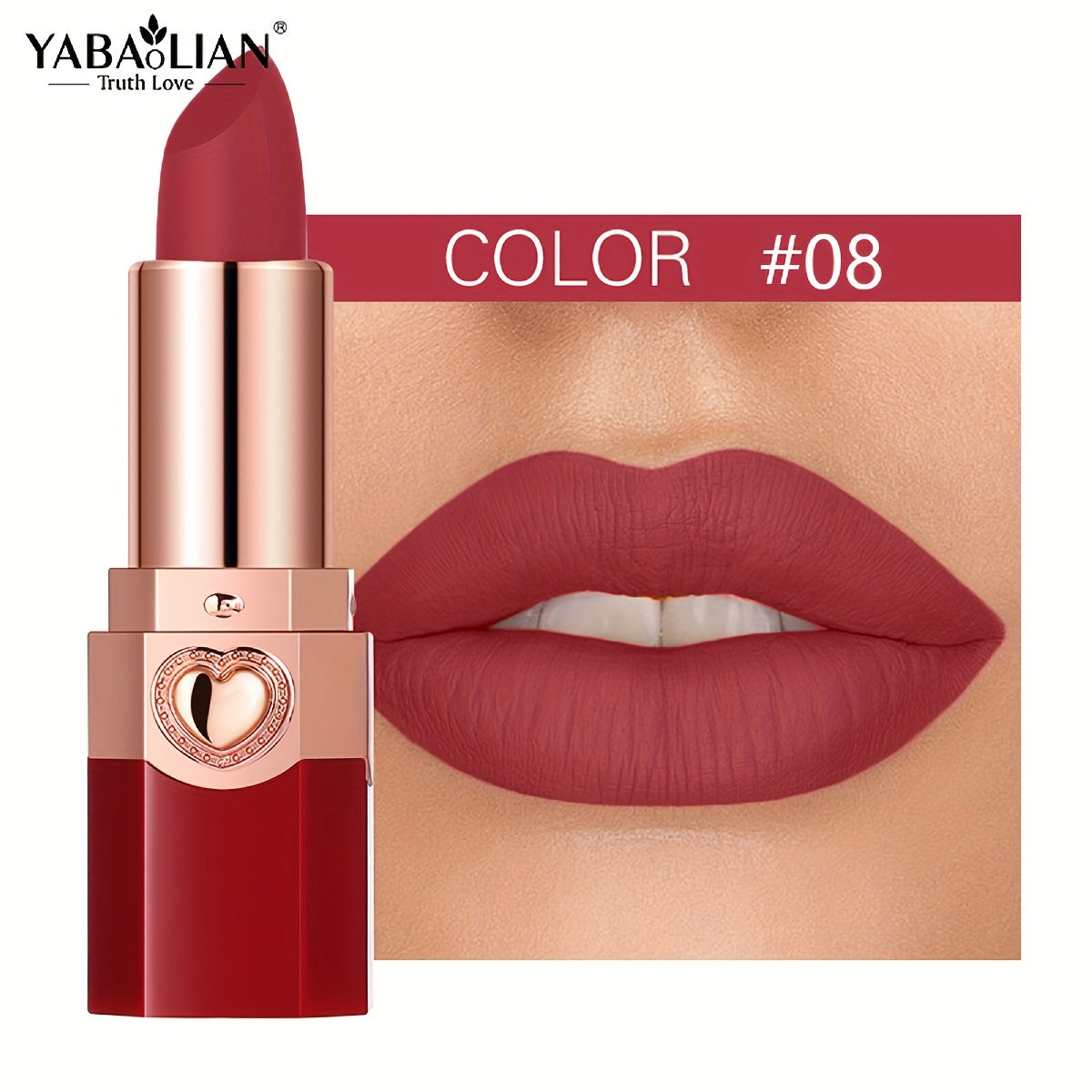 YABAOLIAN Lipstick 12 Colors Lipstick High Pigment Long Lasting Waterprrof Cosmetic Matte Lipstick Good Vibrations