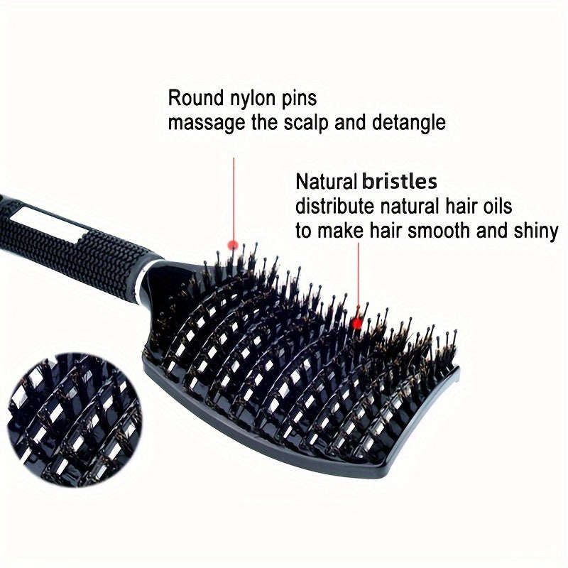 1pc Magic Scalp Massage Hair Brush for Women - Professional Detangling Tool for Wet Curly Hair - Hairdressing Tool, Detangling Brush, Ergonomic Handle, Durable Bristles, Salon Professionals, Styling Accessory, Sleek Design, S Good Vibrations
