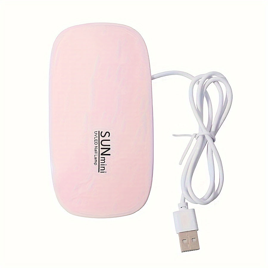 SUNmini UV LED Nail Lamp, Portable Mini Mouse-Shaped Gel Polish Curing Light with Foldable Bracket, USB Powered, Unscented - Hand & Foot Nail Dryer with No Battery Good Vibrations