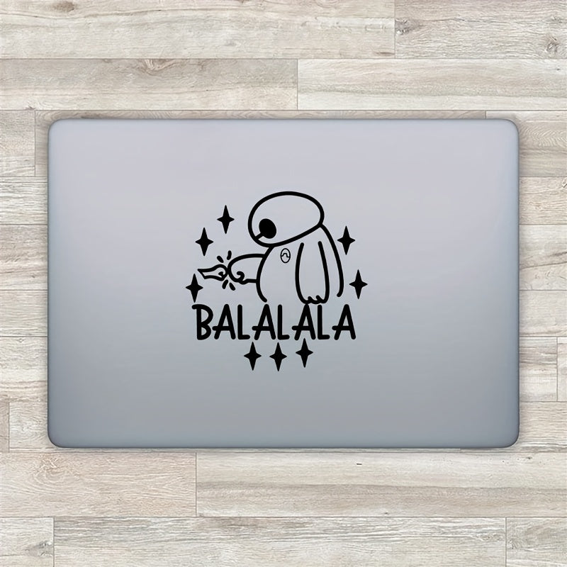 1pc Only Sticker Baymax Ba La La La Laptop Waterproof Removable Decals, Big Hero 6 Baymax Vinyl Sticker for Car Window Bumper Decor, Perfect for Decorating Your Vehicle! Good Vibrations Adult Super Store
