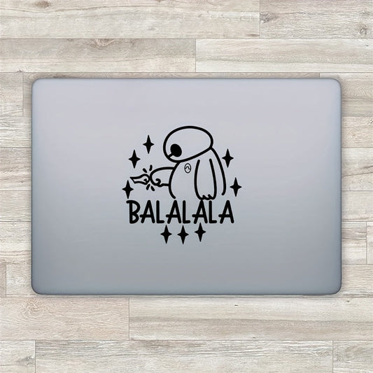 1pc Only Sticker Baymax Ba La La La Laptop Waterproof Removable Decals, Big Hero 6 Baymax Vinyl Sticker for Car Window Bumper Decor, Perfect for Decorating Your Vehicle! Good Vibrations Adult Super Store