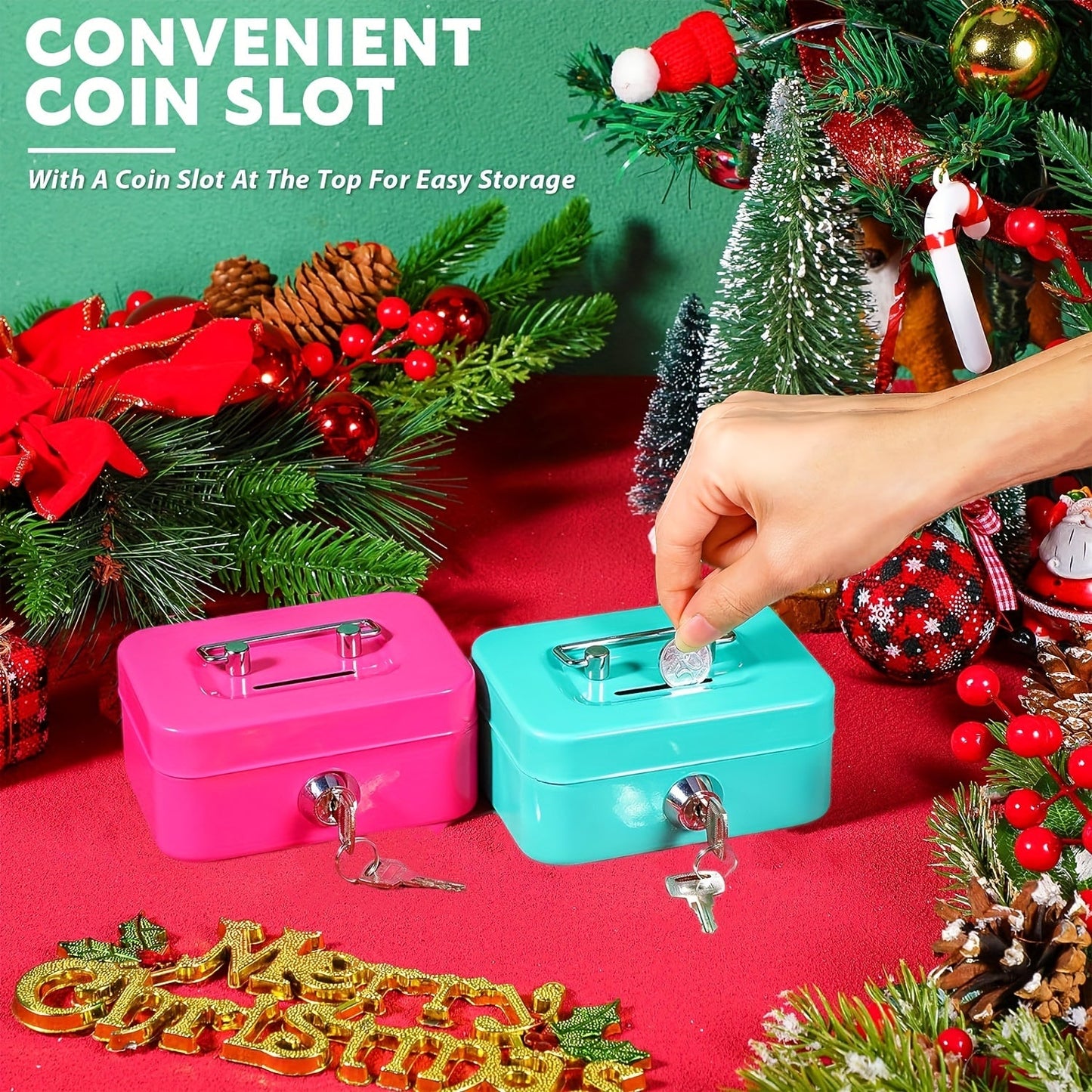 1pc Metal Keylock Storage Box, Money Box, Adult Deposit Box, Coin Deposit Box, Adult Deposit Box, Deposit Box, Cash Register 4.5 * 3.8* 2.3"/11.5 * 9.9 * 5.8cm Good Vibrations Adult Super Store