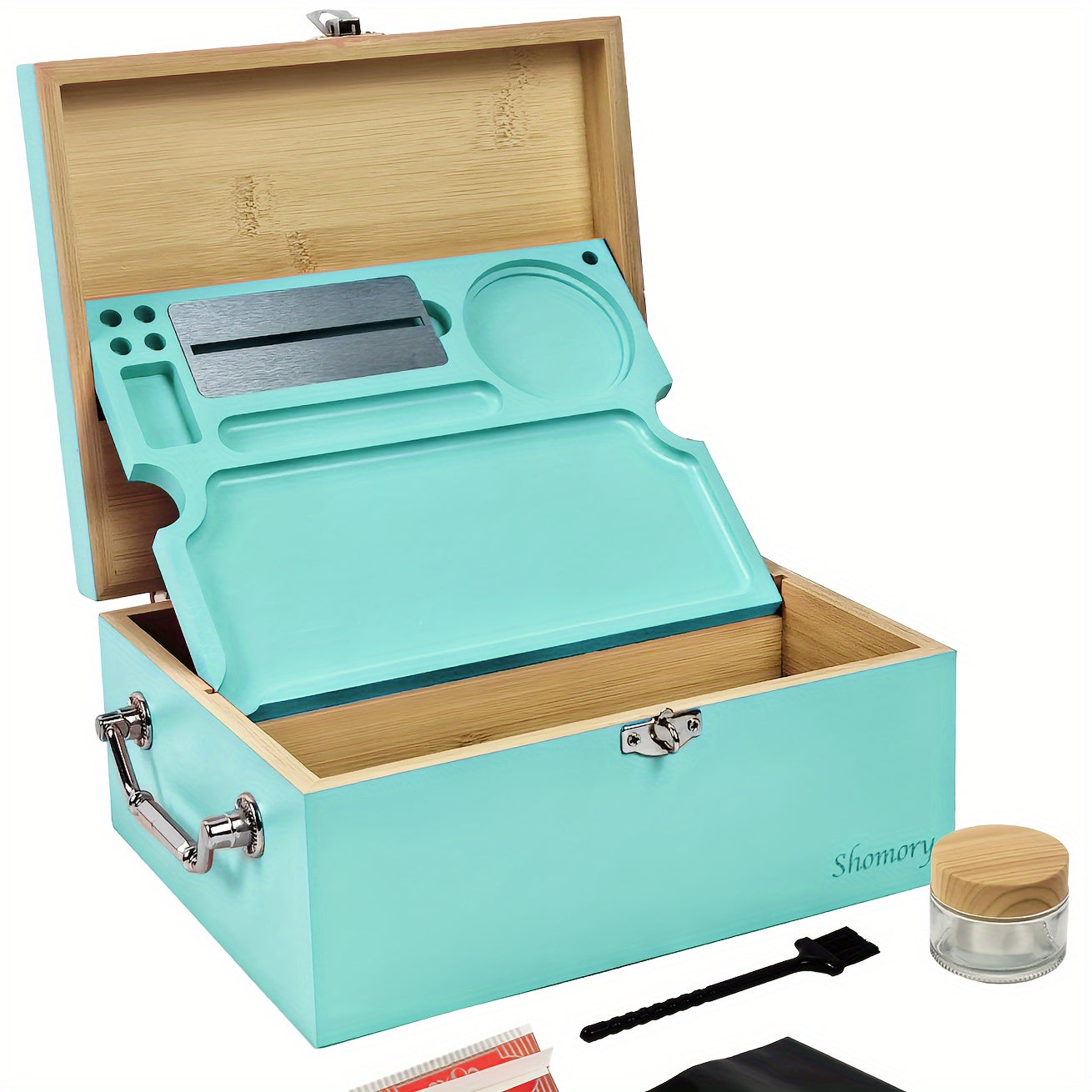 Decorative Stash Box Jewelry Chest - Combination Lock, Rolling Tray, Home Storage Organizer With Secure And Stylish Design For Valuables Halloween Christmas Gift Good Vibrations Adult Super Store