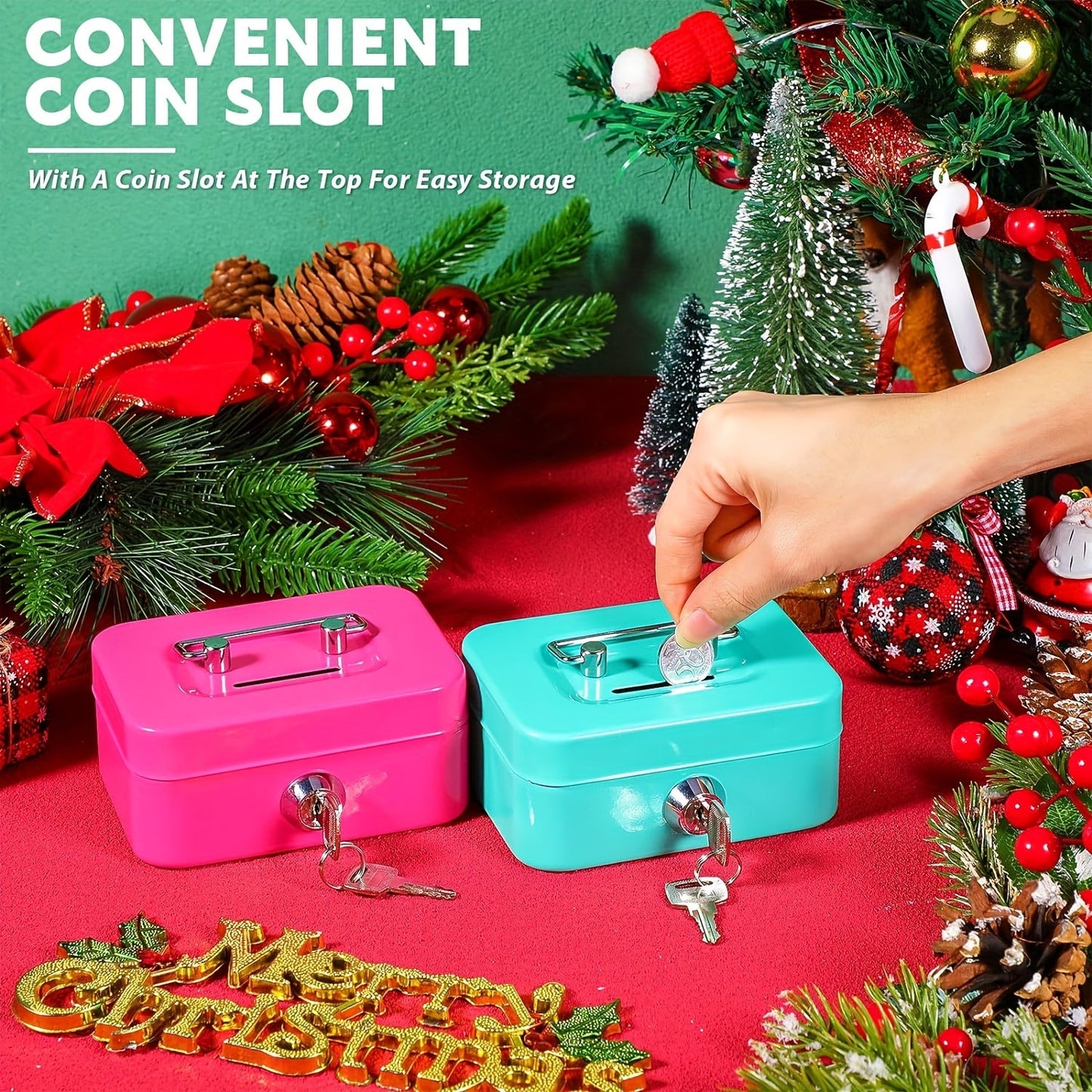 1pc Metal Keylock Storage Box, Money Box, Adult Deposit Box, Coin Deposit Box, Adult Deposit Box, Deposit Box, Cash Register 4.5 * 3.8* 2.3"/11.5 * 9.9 * 5.8cm Good Vibrations Adult Super Store