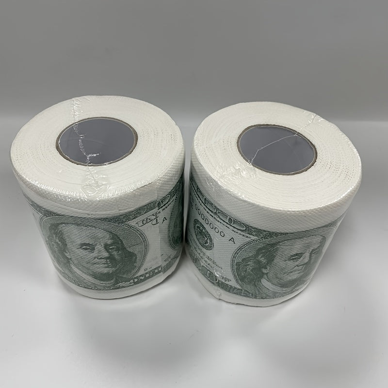 1 Roll of Whimsical $100 Bill Printed Toilet Paper - Multifold, Wood Pulp Material, Continuous Roll, Gift for Party Decor, Home Decor, and Holiday Gift Ideas Good Vibrations