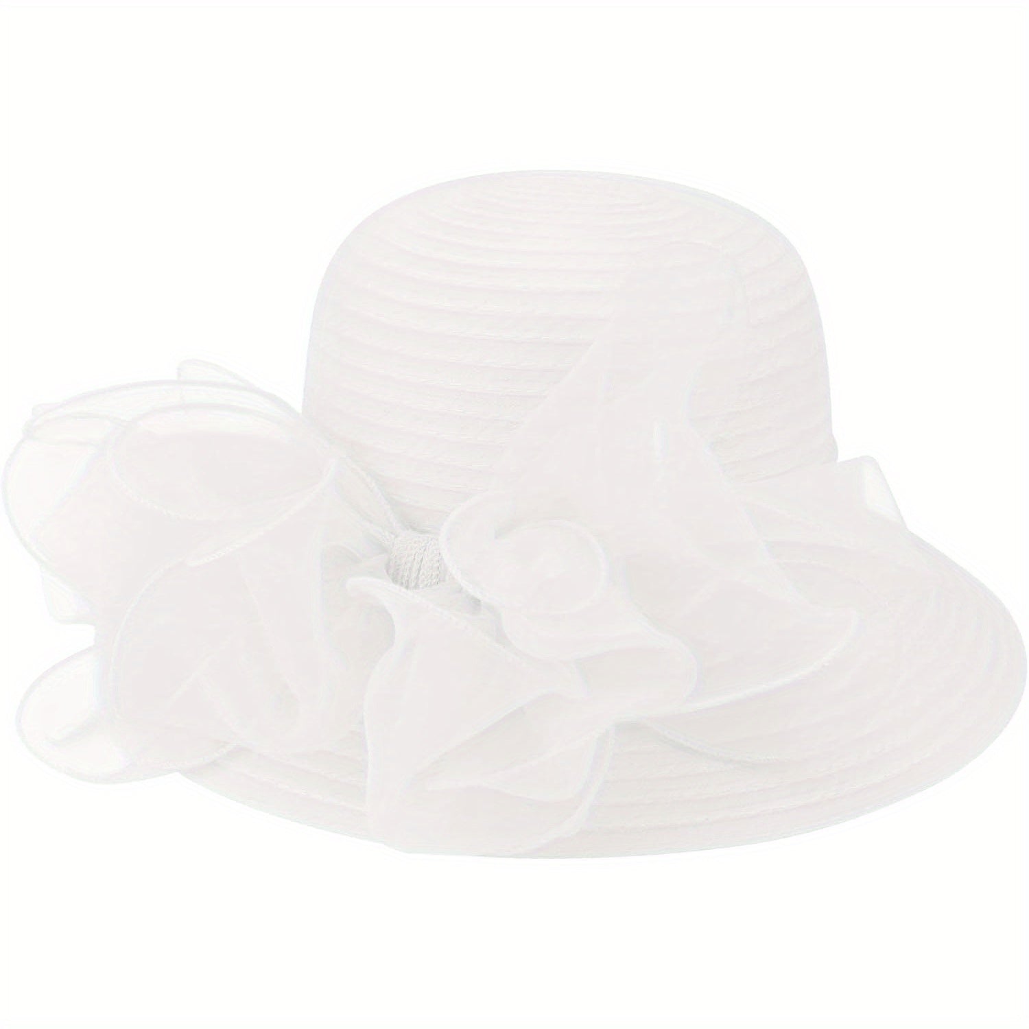 Women Lightweight Breathable Derby Church Dress Cloche Bowler Hats Cocktail Tea Party Wedding Bridal Hat with Bow Knot Good Vibrations