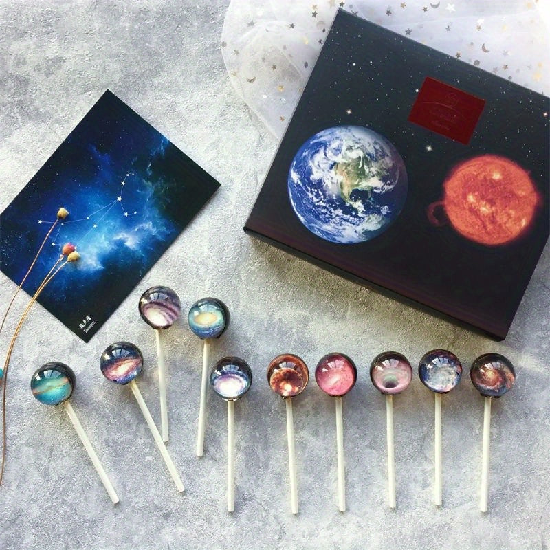 0.353 Oz(10 G) X 10, Planet Candy Pops, Individually Wrapped Bulk Candy, Great for Teen Birthday Parties, Candy Parties, Gifts for Friends, Easter Candy Lollipops, Mother's Day Gifts, Surprise Gift
