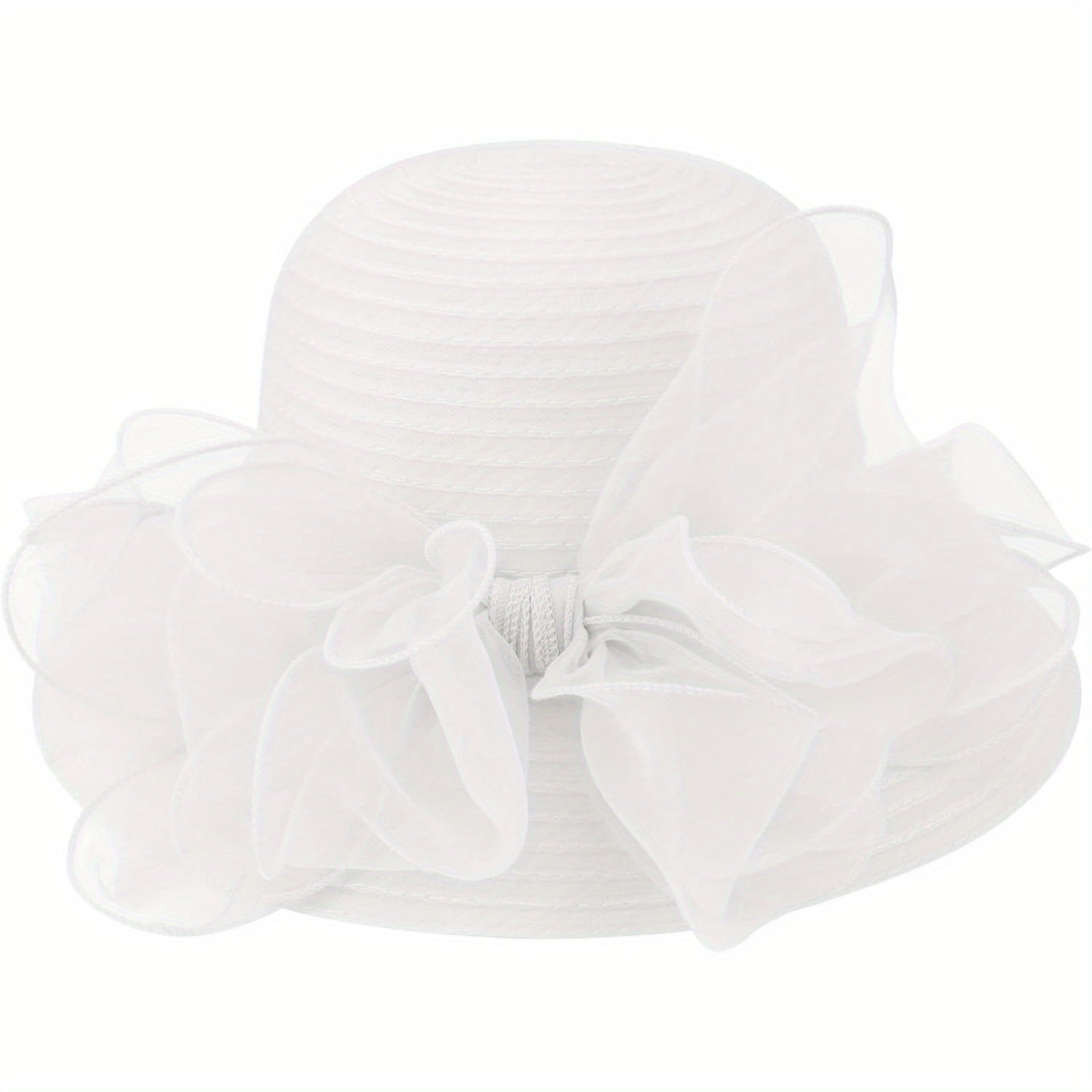 Women Lightweight Breathable Derby Church Dress Cloche Bowler Hats Cocktail Tea Party Wedding Bridal Hat with Bow Knot Good Vibrations