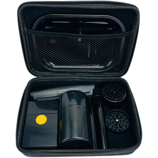 8-Piece Black Grinder Set with Carrying Case - Portable Spice & Herb Crusher, Includes Storage Pouch - Perfect for Home Use, Holiday Gifts, Birthday Presents Good Vibrations