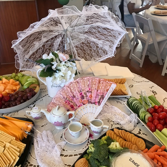 1pc White Lace Sun Umbrella - Elegant Tea Party Decoration, Baptism, Birthday Party Supplies, Retro Wedding Accessories, Bridesmaid Flower Photo Props, 18th Century Costume Accessories, Tea party decor Good Vibrations