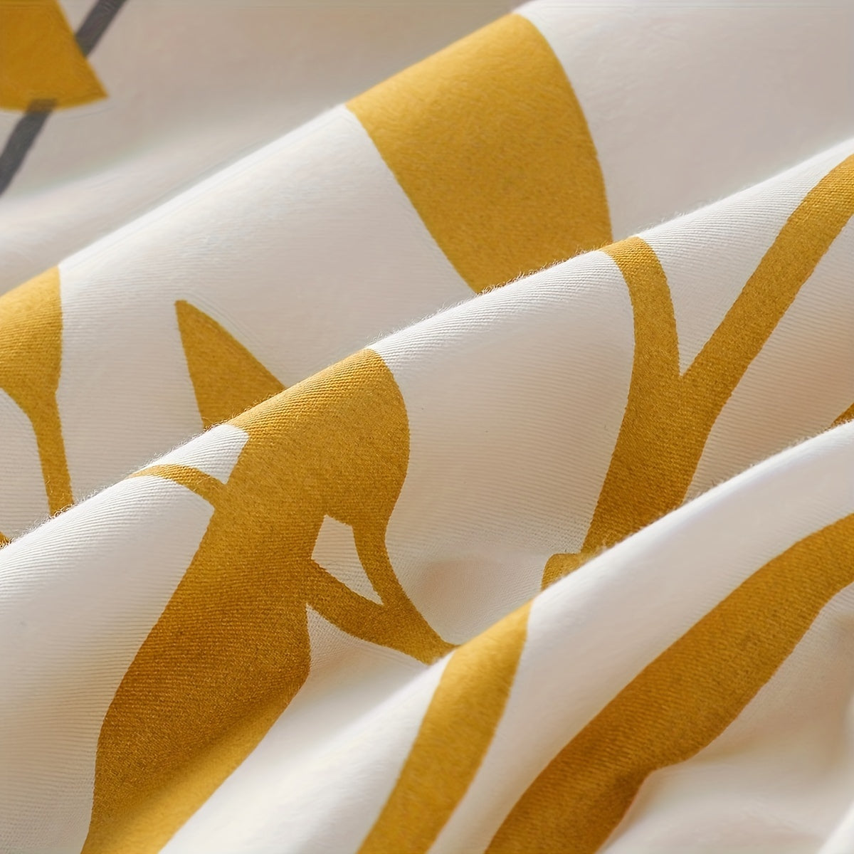 SLEEPBELLA Duvet Cover, 400 Thread Count Cotton Grey Branches and Yellow Flower Reversible Comforter Cover Good Vibrations