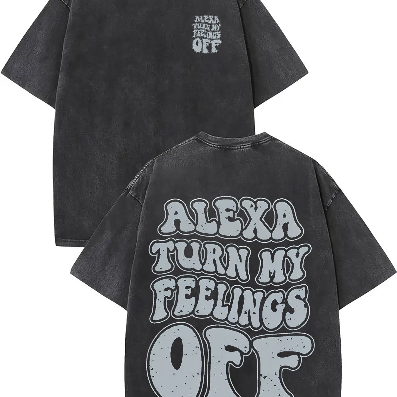 100% Cotton Alexa Turn My Feelings Off Prints, Comfortable Fit, Short-Sleeved Round Neck Casual Men's T-Shirts for Daily and Outdoor Good Vibrations