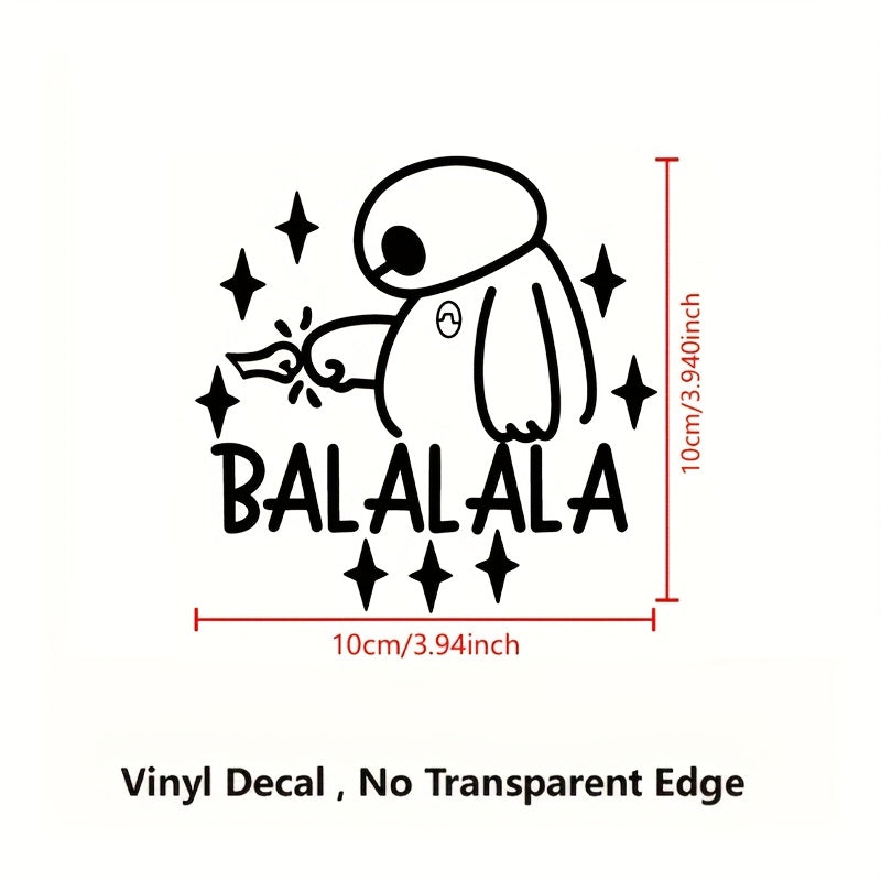 1pc Only Sticker Baymax Ba La La La Laptop Waterproof Removable Decals, Big Hero 6 Baymax Vinyl Sticker for Car Window Bumper Decor, Perfect for Decorating Your Vehicle! Good Vibrations Adult Super Store