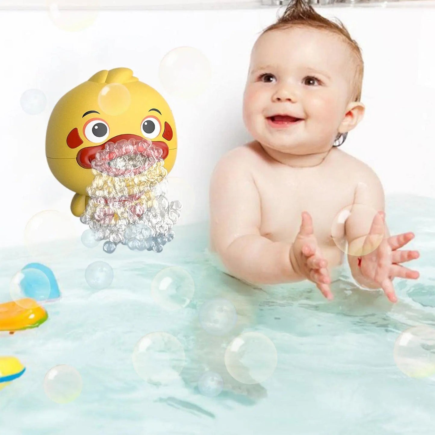Baby Bubble Bathing Toys Duck Music Kids Bath Toy Automatically Spit Bubbles Bubble Maker Baby Bathroom Toy for Kids Good Vibrations