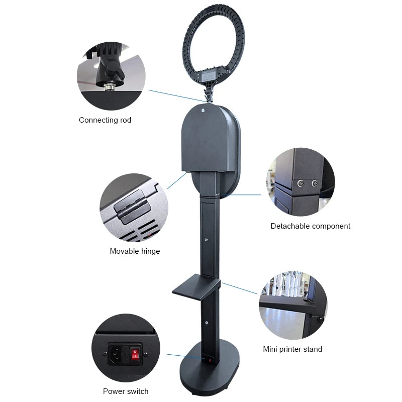 Hot Sale 10.2" 11" 12.9" iPad photo booth stand Selfie Photo Booth Shell for Ipad and DSLR with Ring Light for Birthday Party Good Vibrations