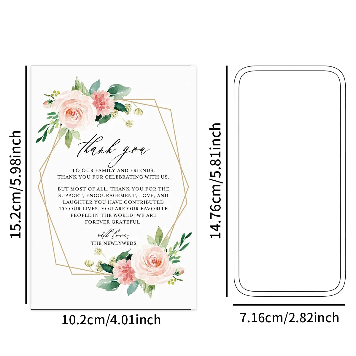 50Pcs Wedding Thank You Cards,Wedding Reception Ceremony Decorations,Party Decorations,Celebration Or Event Decoration Cards Good Vibrations