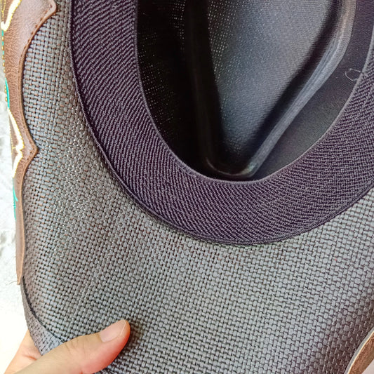 hats straw cowgirl western hat mexican hat retro curling hat western cowboy hat outdoor riding hat travel sports hat Good Vibrations