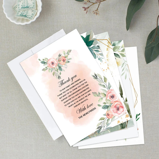 50Pcs Wedding Thank You Cards,Wedding Reception Ceremony Decorations,Party Decorations,Celebration Or Event Decoration Cards Good Vibrations