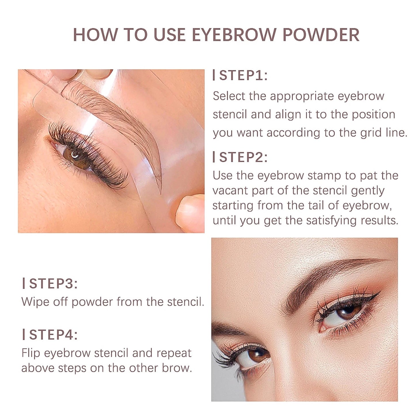 Eyebrow Stamp Stencil Kit - 1 Pcs Eye Brow Stamp Shaping Kit Long-Lasting Waterproof, Eyebrow Makeup Brow Shape with 10 PCS Good Vibrations