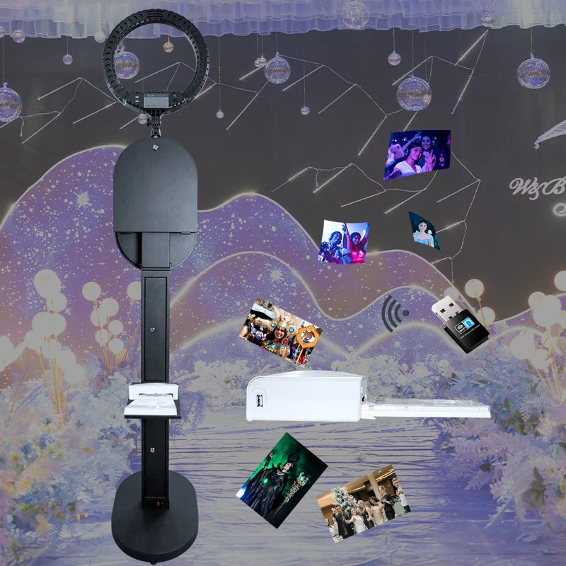 Hot Sale 10.2" 11" 12.9" iPad photo booth stand Selfie Photo Booth Shell for Ipad and DSLR with Ring Light for Birthday Party Good Vibrations