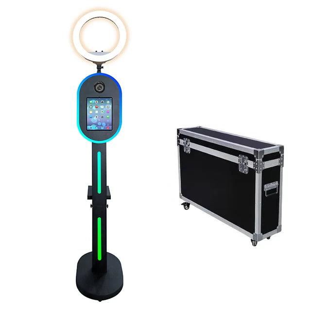 Hot Sale 10.2" 11" 12.9" iPad photo booth stand Selfie Photo Booth Shell for Ipad and DSLR with Ring Light for Birthday Party Good Vibrations
