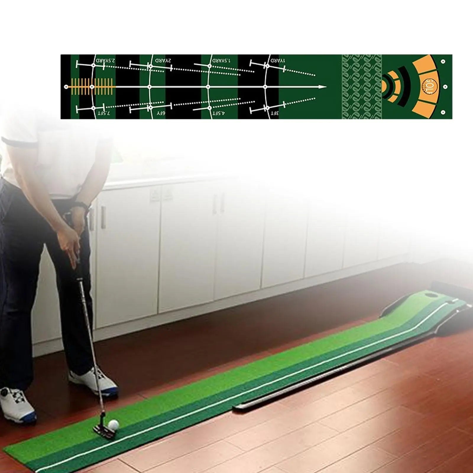 Golf Putting Mat Gift for Golfer Golfing Accessory Lightweight Portable Improve Putting Accuracy Training Aid for Park Lawn Home Good Vibrations