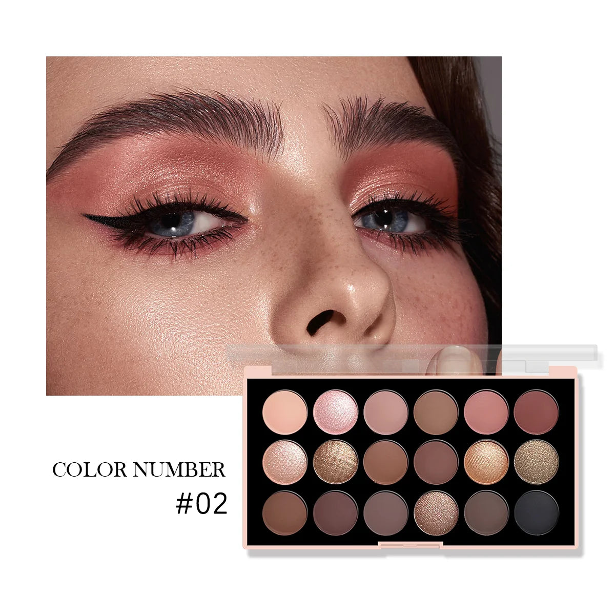 18-Color Eyeshadow Palette – Pearlescent, Matte, Fine Shimmer, Glitter, Earth Tones, Long-Lasting, High-Performance Good Vibrations