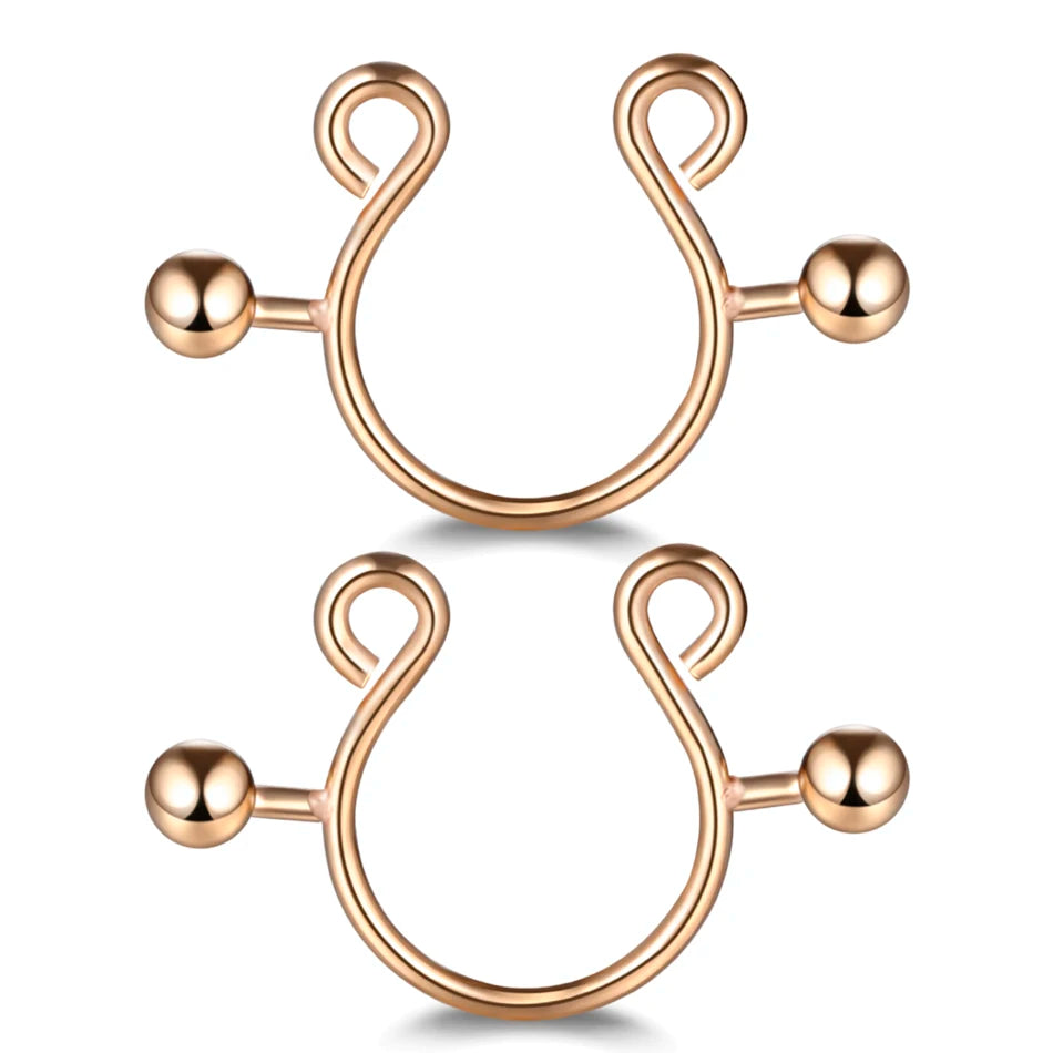 1Pair Stianless Steel Nipple Rings Piercing Jewelry Wholesale Women Sexy Clips Nipple Ring Clamps Pierced Body Jewelry Good Vibrations Adult Super Store