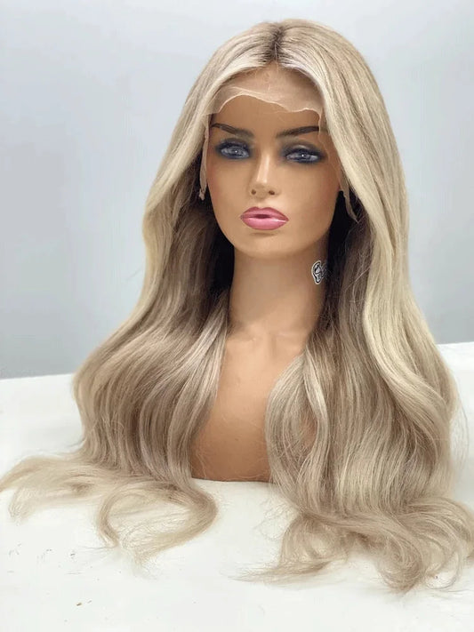 Blonde balayage full lace wigs Synthetic hair wig custom wigs lace front wigs blonde Cosplay For Women lace wigs glueless wigs Good Vibrations