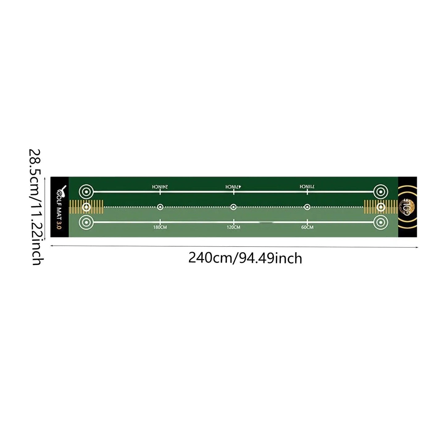 Golf Putting Mat Gift for Golfer Golfing Accessory Lightweight Portable Improve Putting Accuracy Training Aid for Park Lawn Home Good Vibrations