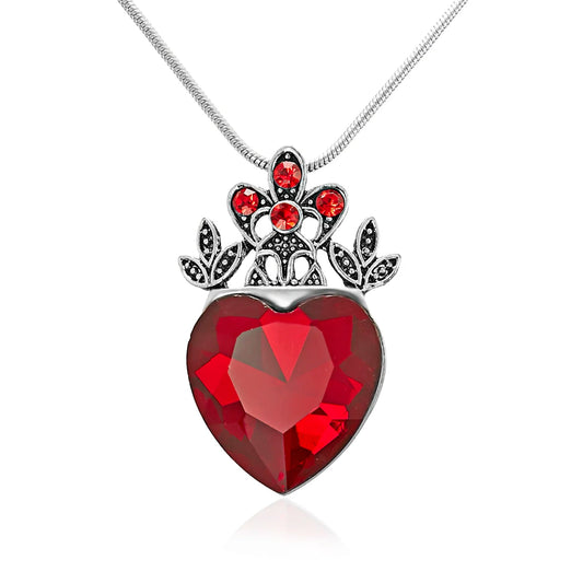 Charm Red Love Heart Crystal Pendant Necklace Classic Luxury Zircon Heart Forever Necklace For Women Fashion Wedding Jewelry Good Vibrations