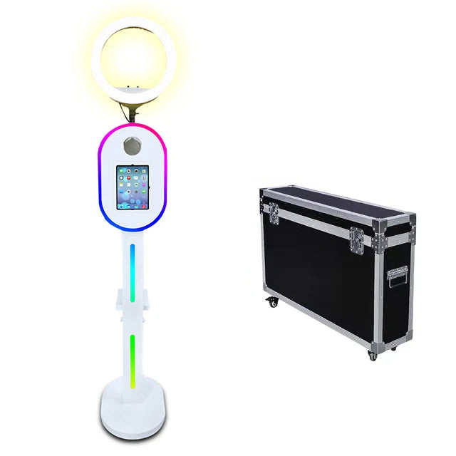 Hot Sale 10.2" 11" 12.9" iPad photo booth stand Selfie Photo Booth Shell for Ipad and DSLR with Ring Light for Birthday Party Good Vibrations