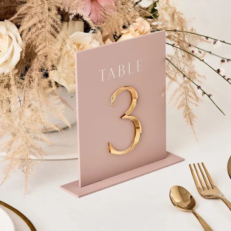 Rectangle Acrylic Table Numbers, Wedding Table Numbers, Pink Acrylic Table Numbers, Personalized Table Decorations Good Vibrations