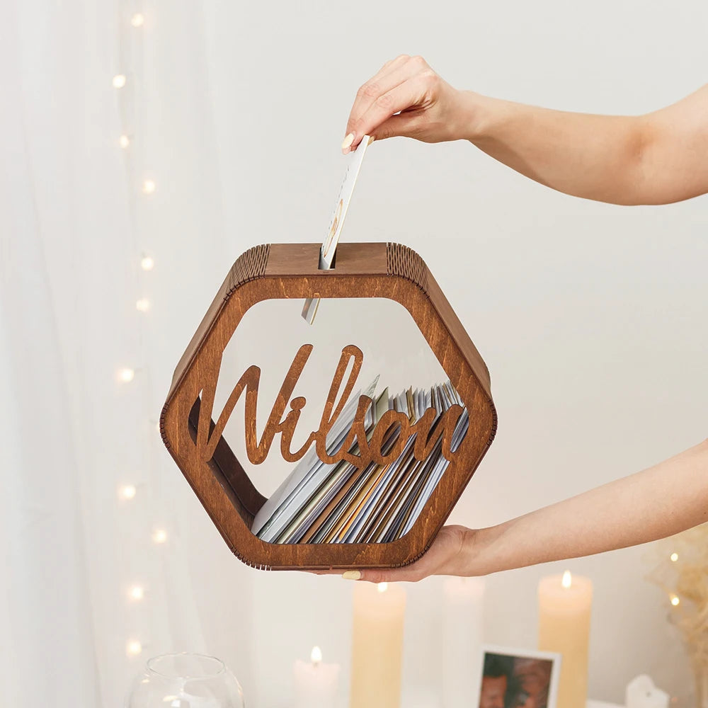 Personalized Wedding Card Box Card Box for Wedding Wedding Gifts Wedding Decorations Wedding Decor Memory Box Keepsake Box Good Vibrations