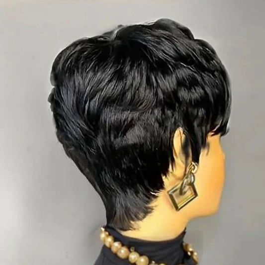 Short Pixie Cut Wigs Human Hair Short Wigs For Black Women Glueless Wigs Pre Plucked Short wigs With Bangs Good Vibrations