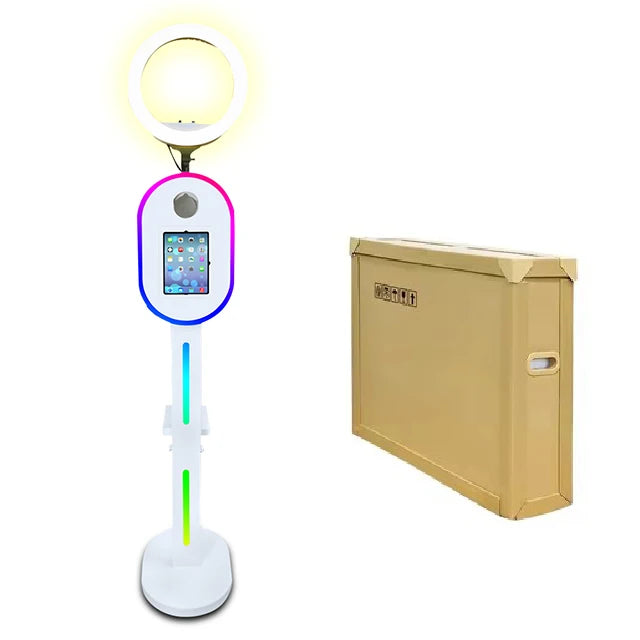 Hot Sale 10.2" 11" 12.9" iPad photo booth stand Selfie Photo Booth Shell for Ipad and DSLR with Ring Light for Birthday Party Good Vibrations