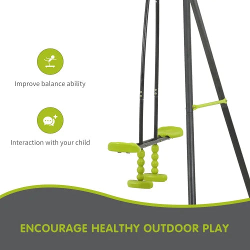Outdoor Metal Plastic Indoor Playground with Three Swings Swingset Good Vibrations