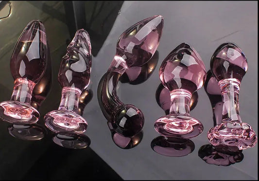 Candiway Exquisite Pink Crystal Glass Anal Plug Adult Masturbation Products Prostate Massager Erotic Toys For Couple (5 Styles) Good Vibrations Adult Super Store